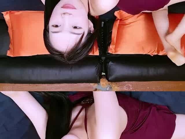 Cute asian teen with a big cock jerking on cam realteenscam