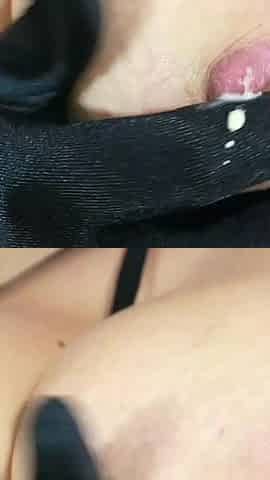 Big Tits MILF Milking Tits in Gloves and Sexy Bra