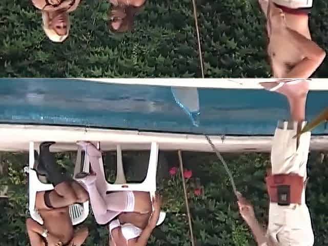 Hardcore blond and redhead doxies banging during the time that chap is watching 'em