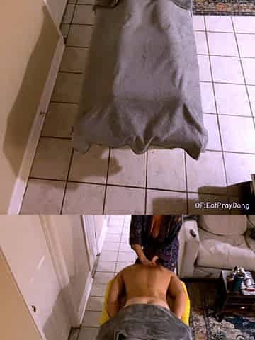 Very Pretty Brunette Amateur Riding Dick On Massage Table