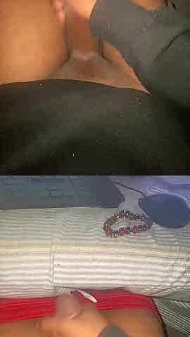 Solo masturbation with a little surprise