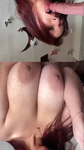 Breasty Colombian whore performs sloppy sexy oral job