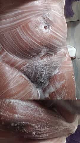 In the Shower Bathing, Massaging Boobs and Fingering Pussy Ass in Doggy Style