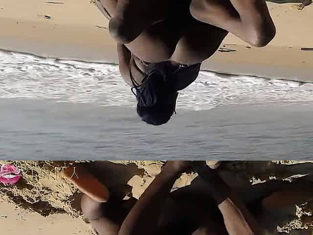 That babe handled two jocks at the beach - Part 5