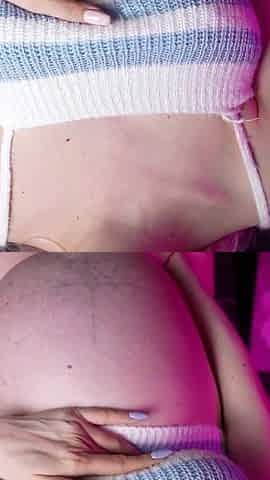 3 Bras, Oil and Slaps on Huge Pregnant Belly