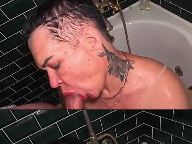 Stepmom and Stepson Wild Sex with Big Cock, Hard Anal in the Bathroom
