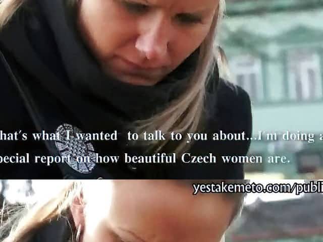 Innocent Czech girl takes money from stranger for public sex