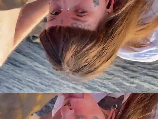I suck on the beach and get cum in my throat (Part 1)