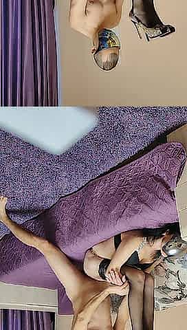 Amateur European slender wife in roleplay clip