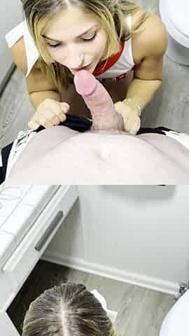 Cheerleader wants a quickie before the Halloween party