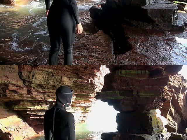 Wetsuit Cave Encounter: Secret Fun with Mysterious Stranger
