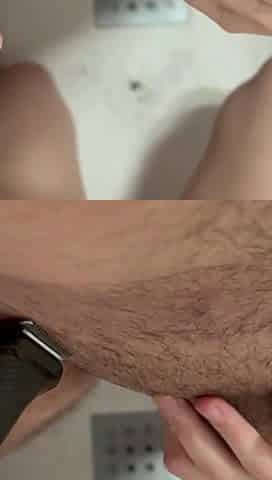 I Shave My Stepdad's Cock in the Shower and Then I Masturbate Him!