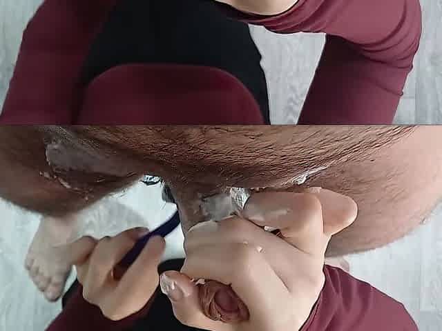 Swallowing shlong juices in wild tugjob blitz