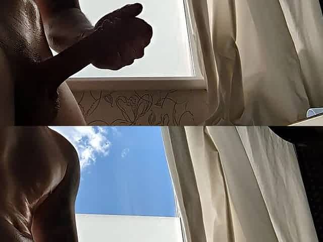 Masturbating hard penis
