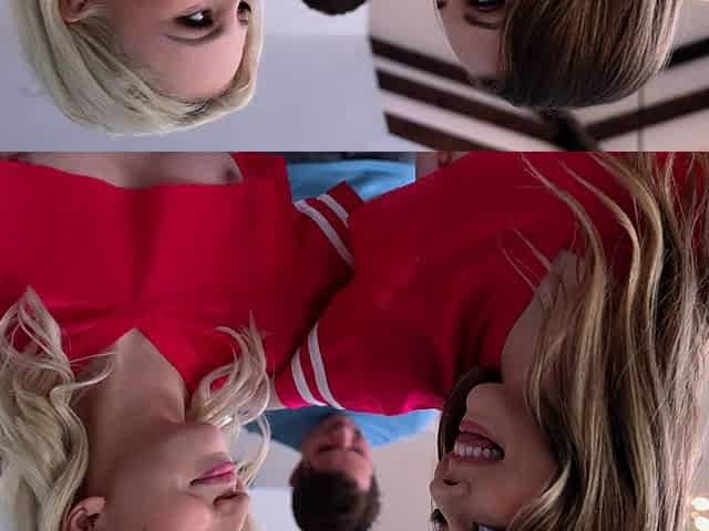 Blonde teen threesomes in restaurant