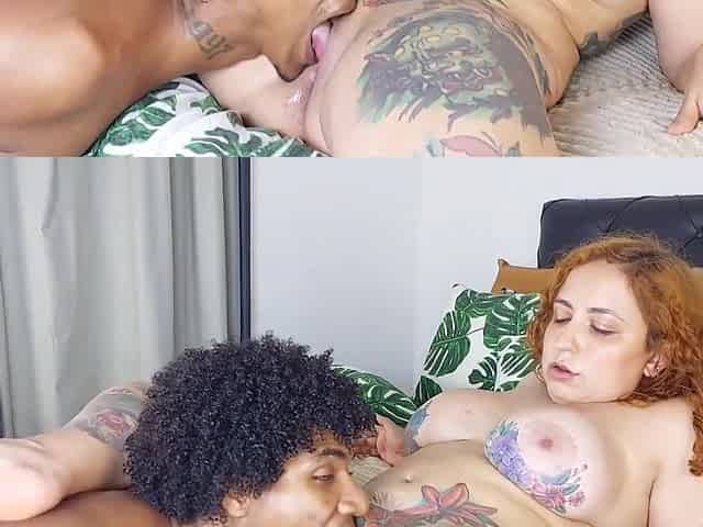 Inked and chubby redhead ass fucked with BBC till squirting