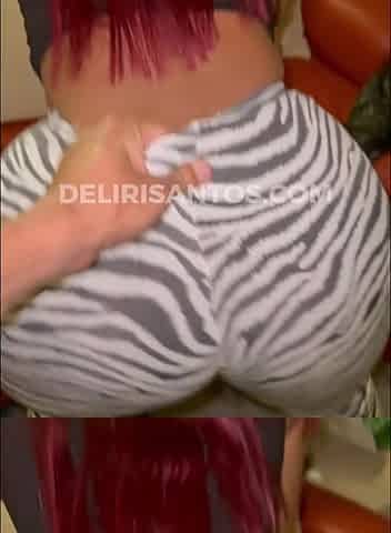 Large Butt Latin chick Drilled in Constricted Zebra Leggings - Deliri Santos