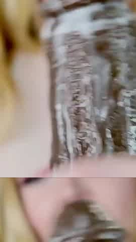 Big Black Dildo Tittyfuck & Suck