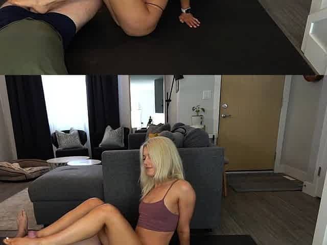 Hot blonde babe in hardcore banging