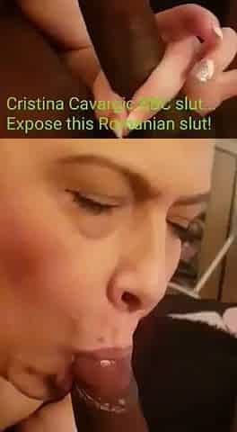 CRISTINA CAVARGIC ROMANIAN WIFE PUBLICLY INTERRACIAL BLOWJOB EXPOSED