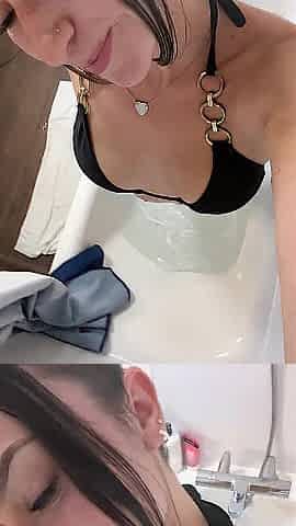 British college beauty in shower