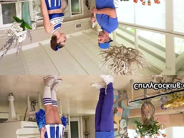 Full-breasted cheerleader wants penis between her boobies