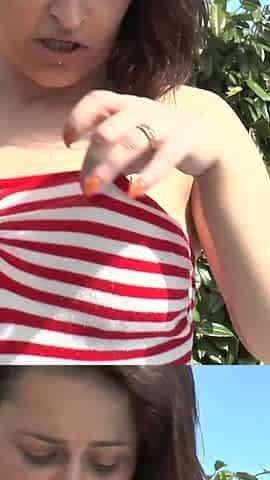 Threesome with anal by the pool