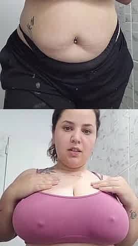 Giant natural boobs drop and disclose - Enormous big beautiful woman tease