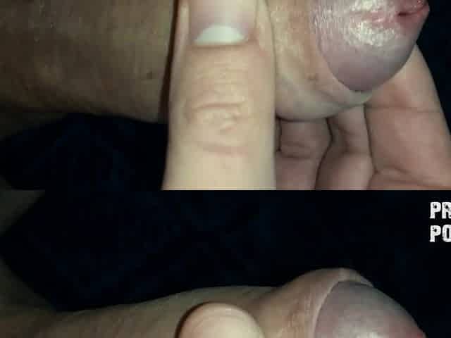 Masturbating and cumming on the towel