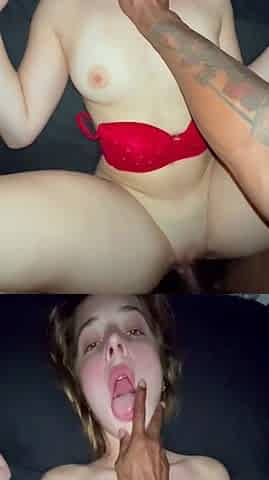 Izzy Swallows Gets Cum In Her Mouth After Fucking