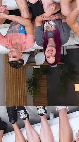 Real Couple Meets Two Huge Porn Cocks. Happy Cuckold Give Us His Girlfriend for a Wild Fuck on Fakings