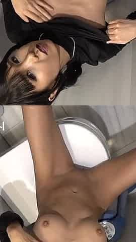 Hot Asian Soaks Busy Public Toilet