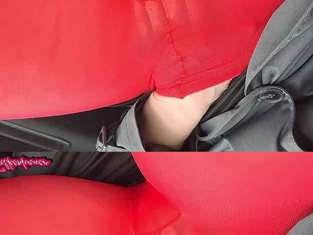 No Panty in Red Pantyhose