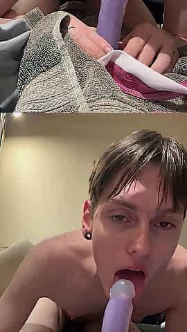 Sucking my vibrator to get willing to please