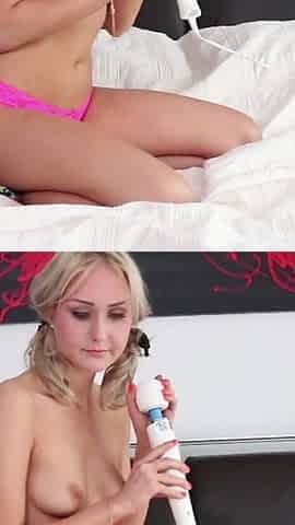 Nina Elle shares a vibrator with Natasha Voya and things get really wet