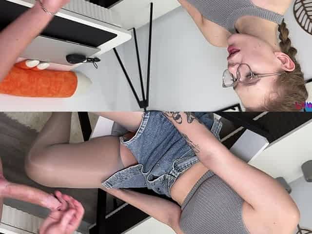Ashley Wild Gets Her Jean Skirt Pulled up and Gets Fucked