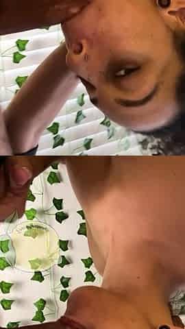 Handjob amateur tugging and sucking for cumshot