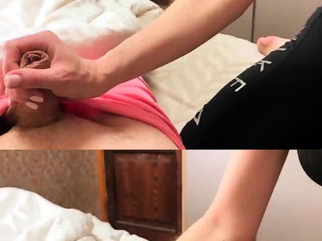 Big-Ass MILF Helps Step Son Cum with Blowjob