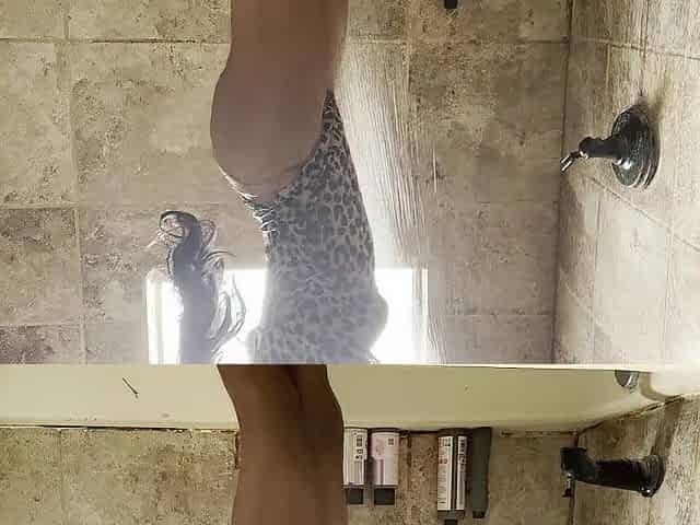 Juicy vs. Dry White Sheer Suit and Sheer Leopard Print Shirt.