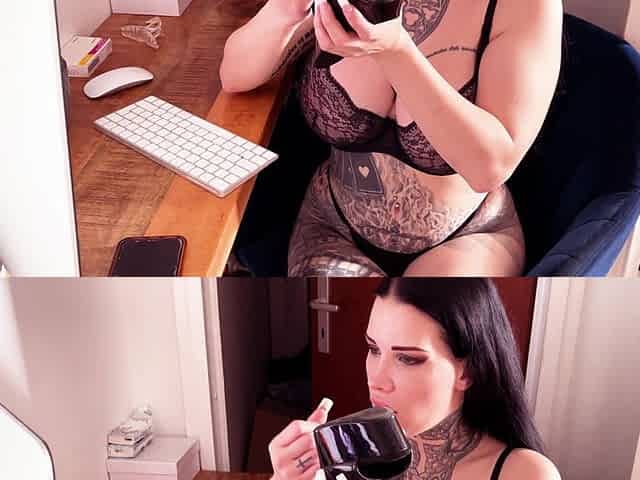 Camgirl with Sexy Lingerie and High Heels