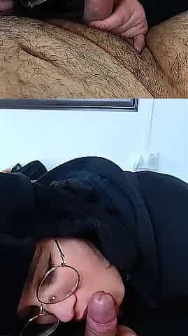 Teasing his tip with my tongue until that guy can't take it anymore