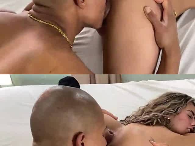 Youthful white gal got a hard dong from the wicked ebony stud.