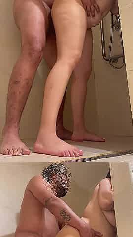 Taking a shower with this sexy breasty woman!