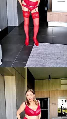Older breasty mother I'd like to fuck in hawt red outfit masturbate untill powerful climax