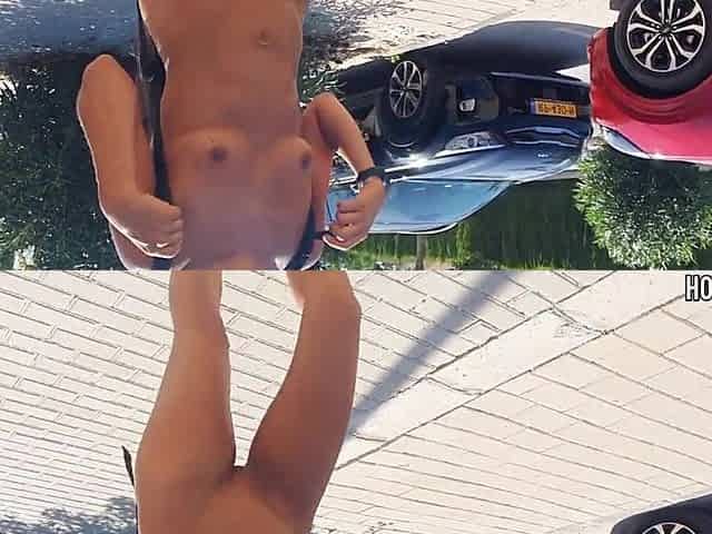 Fitness lewd Pair Flaunts Nudity walking in nature's garb on Public Road - Hot and Cheeky!