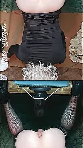 Sissy Bangs her Constricted Vagina and Cums HARD