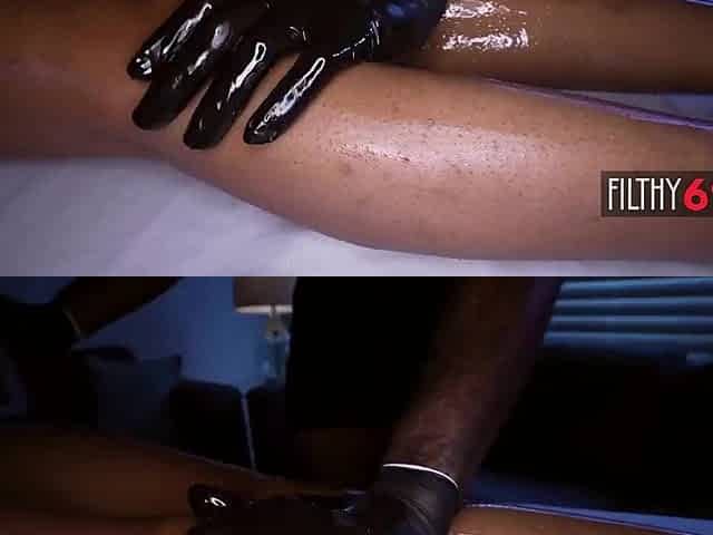 Breasty ebony hottie gets oiled and drilled hard - September Reign