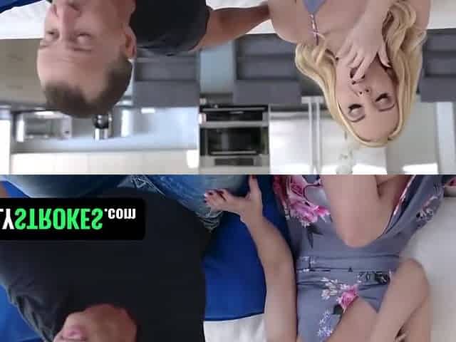 Stepdaughter Strokes Her Stepdaddys Cock While Stepmom Is In The Room With Gianna Gem