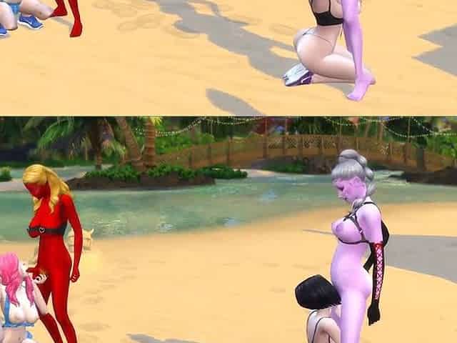 Nasty Sims, the crew at the beach