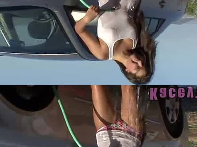 Petite teen Kacey masturbates outdoors